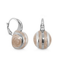 Lauren G. Adams Bamboo Stripe Earrings (Silver & Sand Beige)